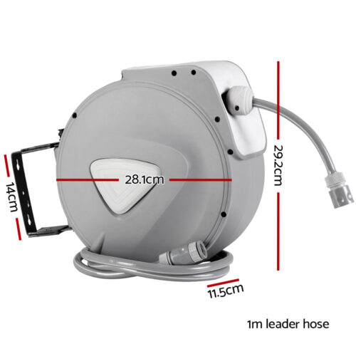 Water Hose Reel 10M Retractable Auto Rewind Garden Spray Gun - Image 3