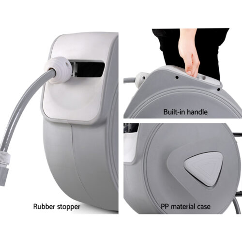 Water Hose Reel 10M Retractable Auto Rewind Garden Spray Gun - Image 7