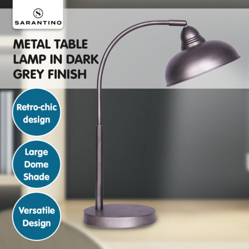 Sarantino Metal Desk Lamp in Dark Grey Finish - Image 8