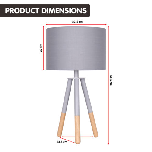 Sarantino Tripod Desk Lamp in Metal & Wood Nordic Minimalist Light - Image 3