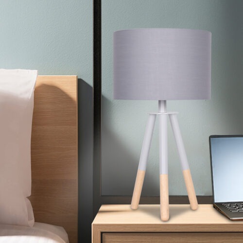 Sarantino Tripod Desk Lamp in Metal & Wood Nordic Minimalist Light - Image 7