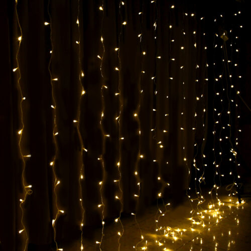 3X6M Christmas Lights Curtain Light Warm White 600 LED Jingle Jollys - Image 2