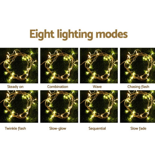 3X6M Christmas Lights Curtain Light Warm White 600 LED Jingle Jollys - Image 5