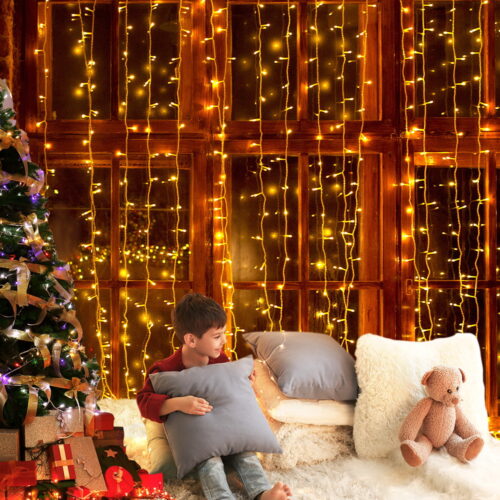 3X6M Christmas Lights Curtain Light Warm White 600 LED Jingle Jollys - Image 9