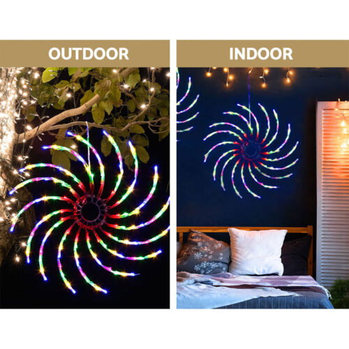 0.5M Christmas Lights 128 LED Spin Motif Light Decorations Jingle Jollys - Image 5