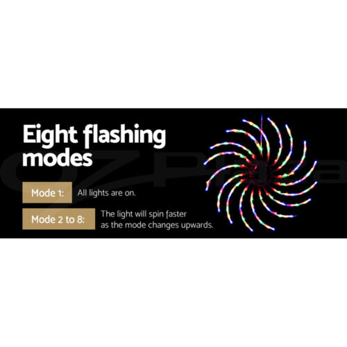 0.5M Christmas Lights 128 LED Spin Motif Light Decorations Jingle Jollys - Image 7