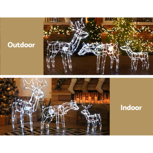 3 PCS Christmas Lights Reindeers 250 LED Decorations Jingle Jollys - Image 5