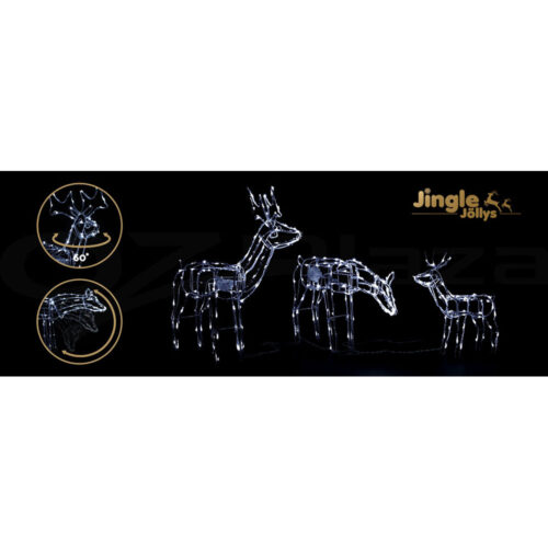 3 PCS Christmas Lights Reindeers 250 LED Decorations Jingle Jollys - Image 7
