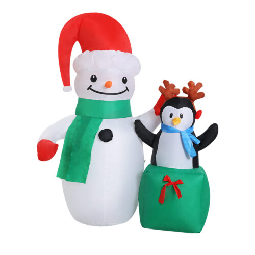 Jingle Jollys Christmas Inflatable Snowman 1.8M Illuminated Decorations - Image 4