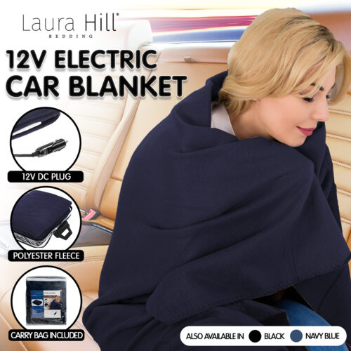 Laura Hill Heated Electric Car Blanket 150x110cm 12V  Blue - Image 7