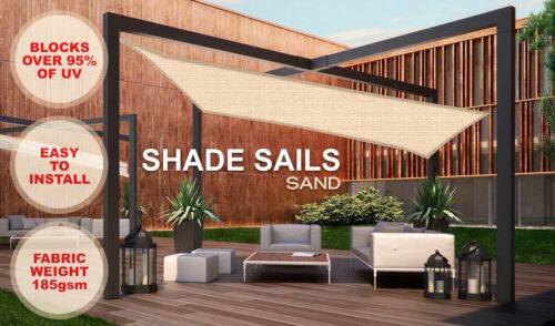 Wallaroo Rectangular Shade Sail 6m x 4m  Sand - Image 5