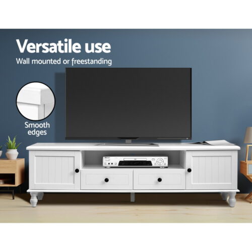 Artiss TV Cabinet Entertainment Unit 160cm White Kubi - Image 6