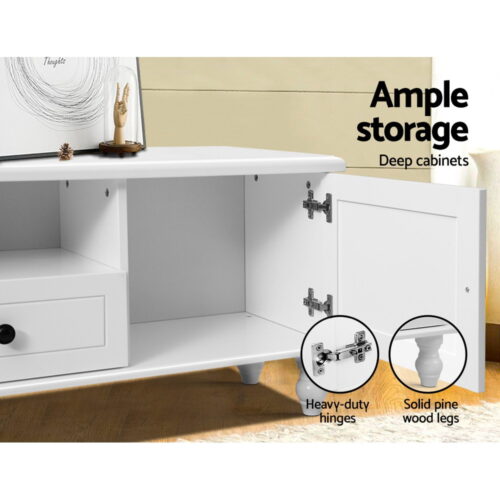 Artiss TV Cabinet Entertainment Unit 160cm White Kubi - Image 7