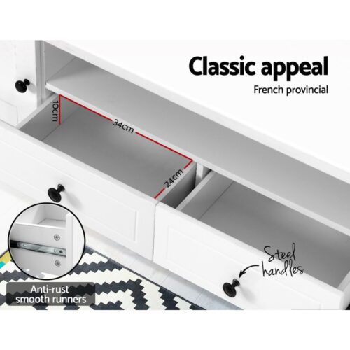 Artiss TV Cabinet Entertainment Unit 160cm White Kubi - Image 8