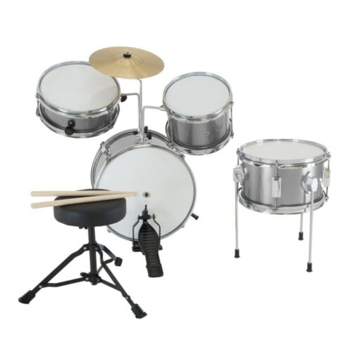 Karrera Childrens 4pc Drum Kit  Silver - Image 3
