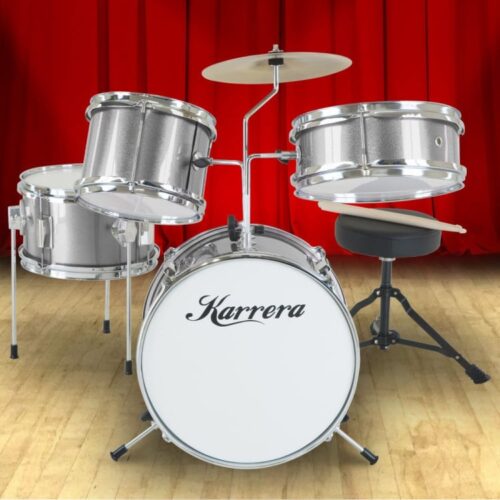 Karrera Childrens 4pc Drum Kit  Silver - Image 11