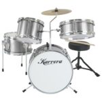 Karrera Childrens 4pc Drum Kit  Silver