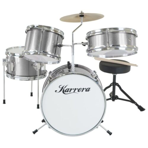 Karrera Childrens 4pc Drum Kit  Silver