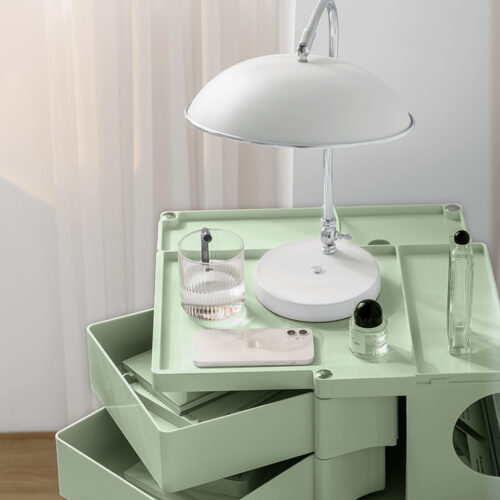Artiss Storage Trolley Bedside Table 5 Tier Cart Boby Replica Green - Image 4