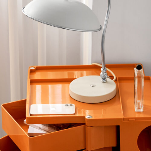 Artiss Storage Trolley Bedside Table 5 Tier Cart Boby Replica Orange - Image 4