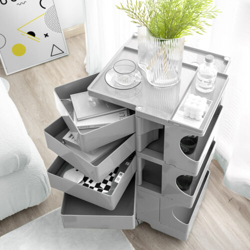 ArtissIn Storage Trolley Bedside Table 5 Tier Cart Boby Replica Grey - Image 8