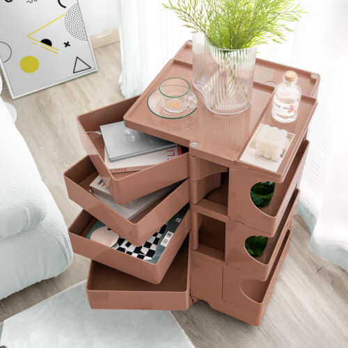 ArtissIn Storage Trolley Bedside Table 5 Tier Cart Boby Replica Pink - Image 6