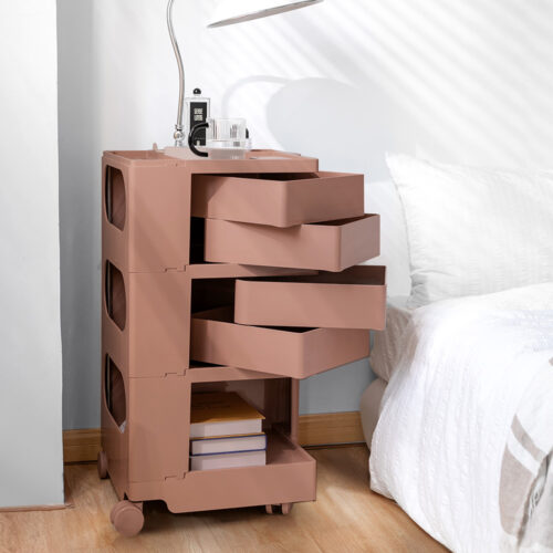 ArtissIn Storage Trolley Bedside Table 5 Tier Cart Boby Replica Pink - Image 9