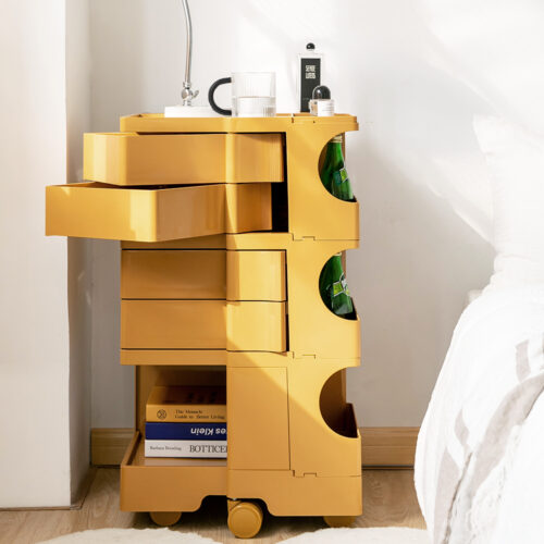 ArtissIn Storage Trolley Bedside Table 5 Tier Cart Boby Replica Yellow - Image 6