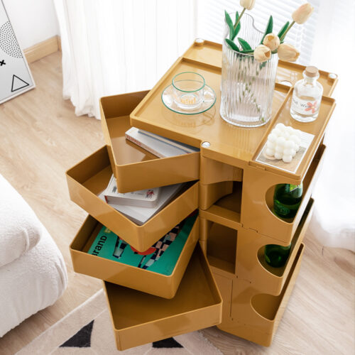 ArtissIn Storage Trolley Bedside Table 5 Tier Cart Boby Replica Yellow - Image 8
