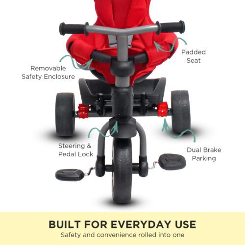 Veebee Explorer 3 Stage Kids Trike with Canopy  Red - Image 4