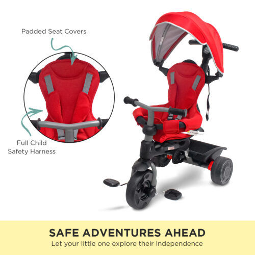 Veebee Explorer 3 Stage Kids Trike with Canopy  Red - Image 6
