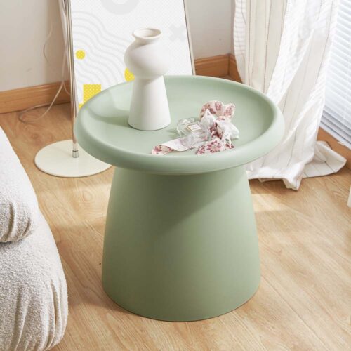Artiss Coffee Table Round 52CM Plastic Green - Image 6