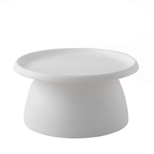 Artiss Coffee Table Round 71CM Plastic White - Image 2