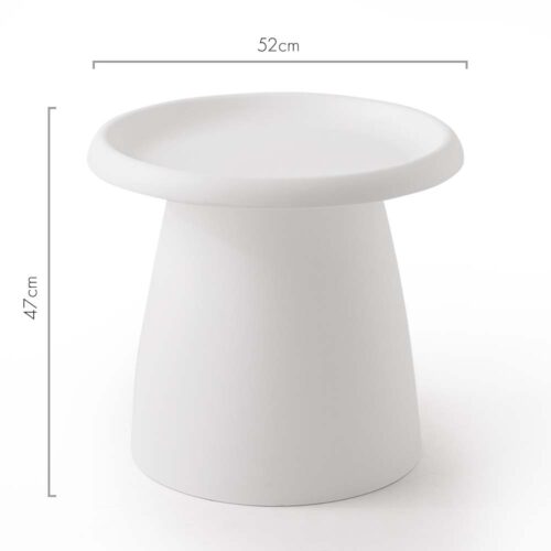 Artiss Coffee Table Round 52CM Plastic White - Image 3