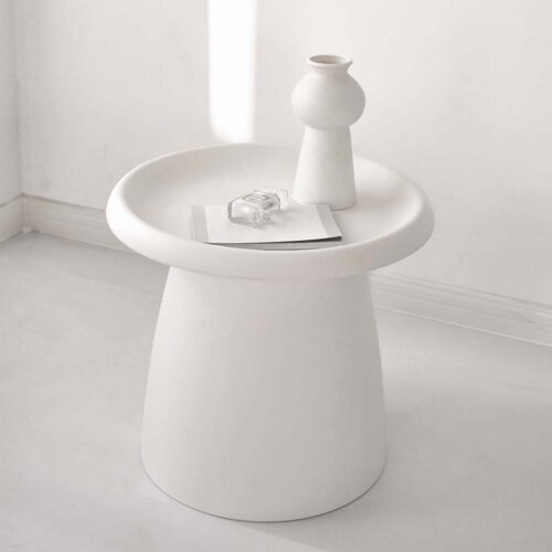 Artiss Coffee Table Round 52CM Plastic White - Image 8