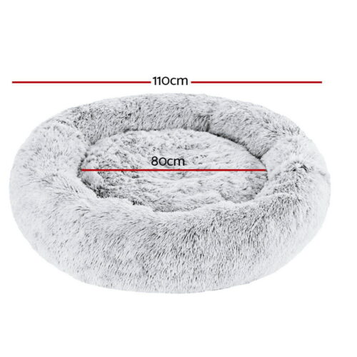 i.Pet Pet Bed Dog Cat 110cm Calming Extra Large Soft Plush Light Charcoal - Image 2