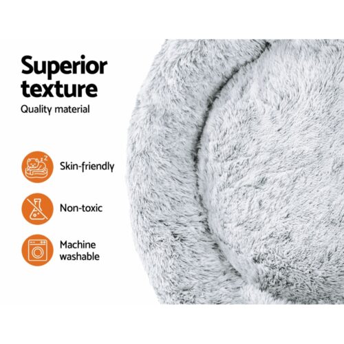 i.Pet Pet Bed Dog Cat 110cm Calming Extra Large Soft Plush Light Charcoal - Image 4