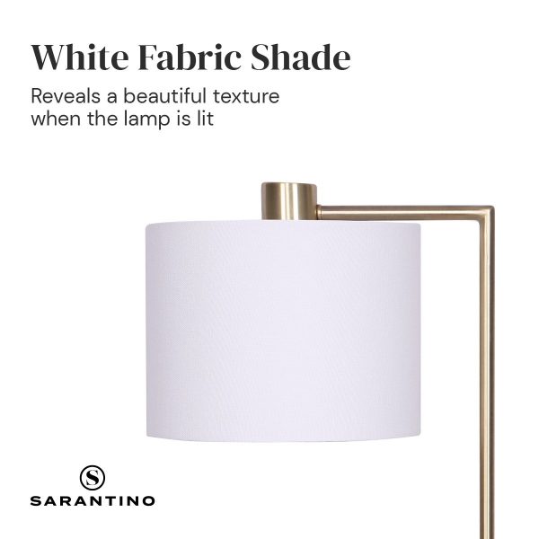 Sarantino Task Lamp with USB Charging Port Antique Metal Brass Finish - Image 2
