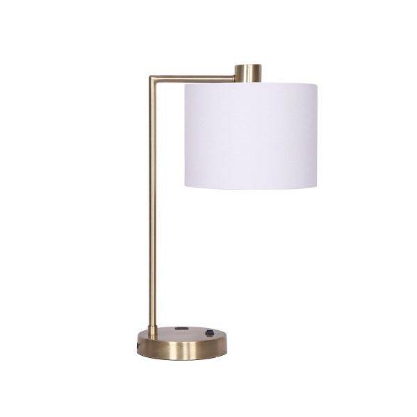 Sarantino Task Lamp with USB Charging Port Antique Metal Brass Finish - Image 9