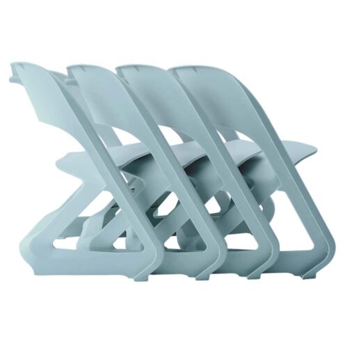 ArtissIn Set of 4 Dining Chairs Office Cafe Lounge Seat Stackable Plastic Leisure Chairs Blue - Image 4