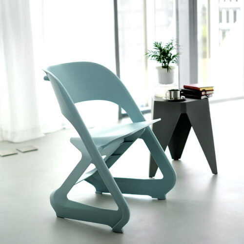 ArtissIn Set of 4 Dining Chairs Office Cafe Lounge Seat Stackable Plastic Leisure Chairs Blue - Image 7