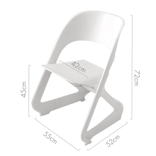 ArtissIn Set of 4 Dining Chairs Office Cafe Lounge Seat Stackable Plastic Leisure Chairs White - Image 3