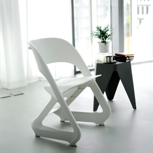 ArtissIn Set of 4 Dining Chairs Office Cafe Lounge Seat Stackable Plastic Leisure Chairs White - Image 7
