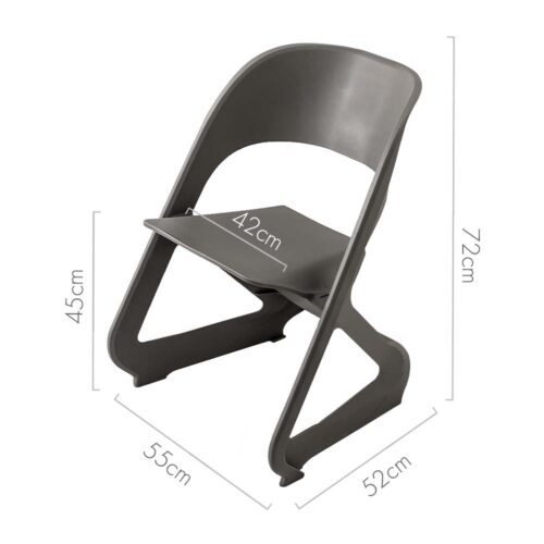ArtissIn Set of 4 Dining Chairs Office Cafe Lounge Seat Stackable Plastic Leisure Chairs Grey - Image 3