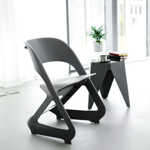 ArtissIn Set of 4 Dining Chairs Office Cafe Lounge Seat Stackable Plastic Leisure Chairs Grey - Image 7