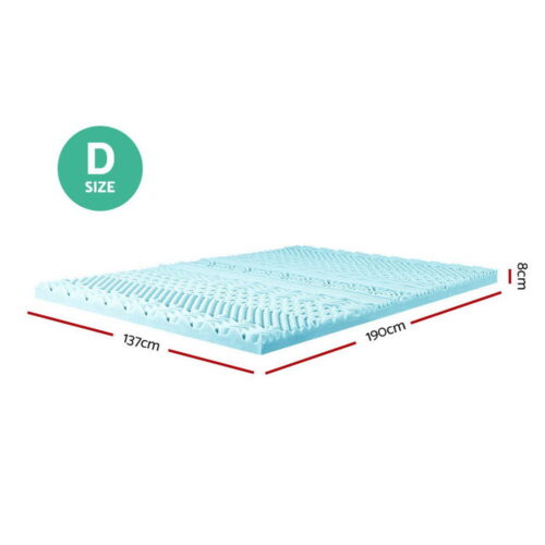 Giselle Bedding Memory Foam Mattress Topper 11-Zone 8cm Double - Image 3
