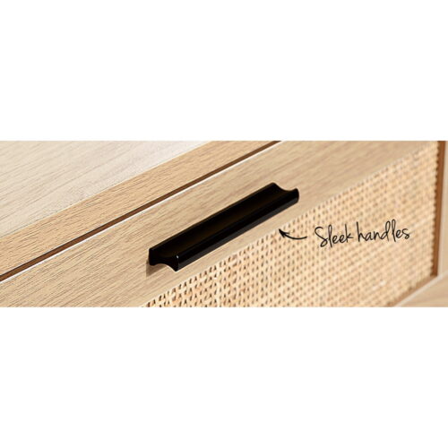 Artiss 4 Chest of Drawers Rattan Tallboy Pine - BRIONY - Image 7