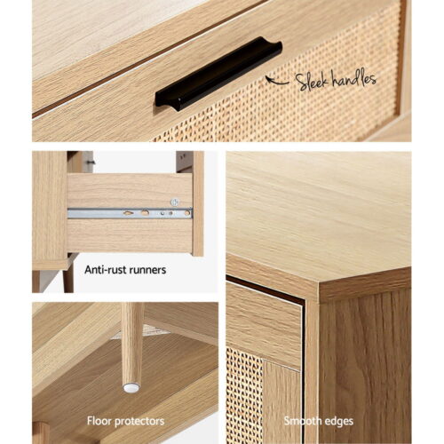 Artiss 6 Chest of Drawers - BRIONY Oak - Image 8