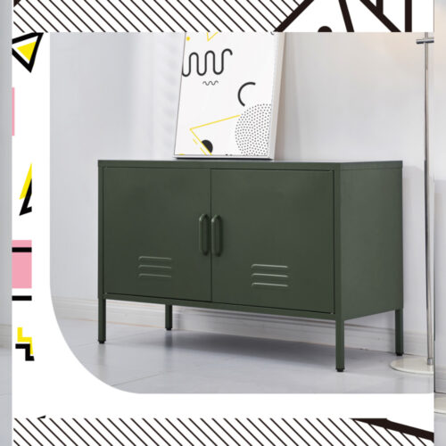 Artiss Buffet Sideboard Metal Cabinet - BASE Green - Image 7