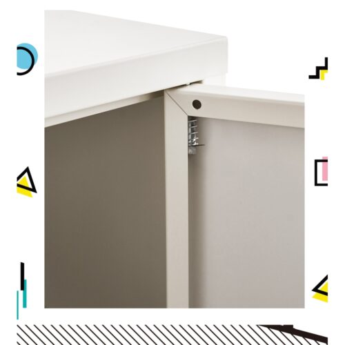 Artiss Buffet Sideboard Metal Cabinet - SWEETHEART White - Image 4